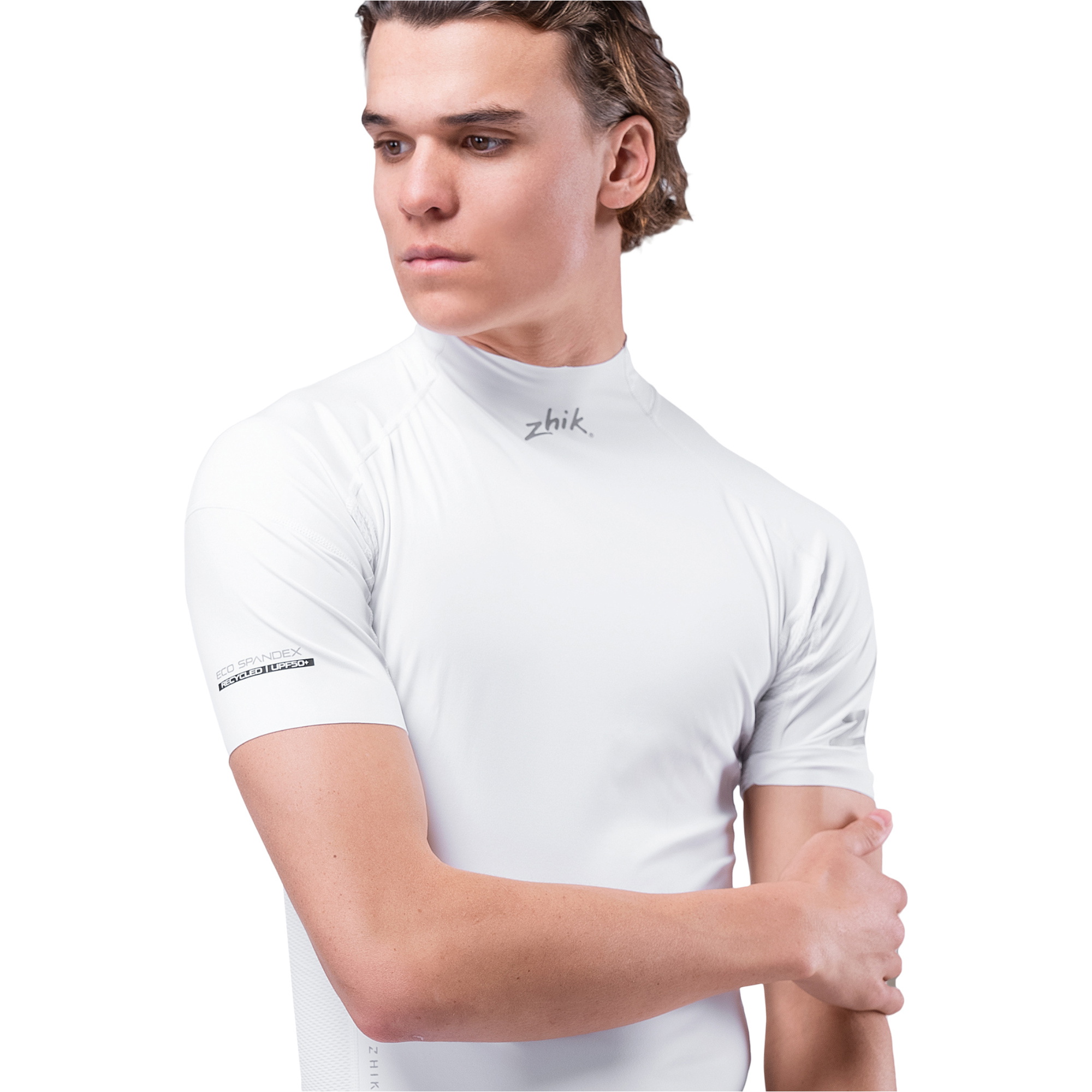 Zhik Mens Eco Spandex UPF50+ Short Sleeve Top DTP-0067-M-WHT - White